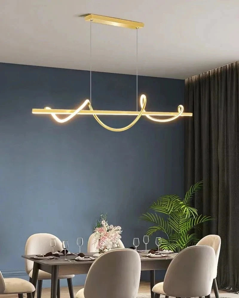 Suspension vague et barre linéaire en métal design moderne