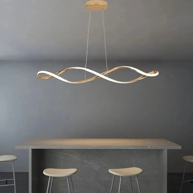 Suspension vague forme linéaire en métal design classique