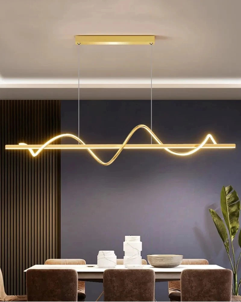 Suspension vague et barre linéaire en métal design moderne Image
