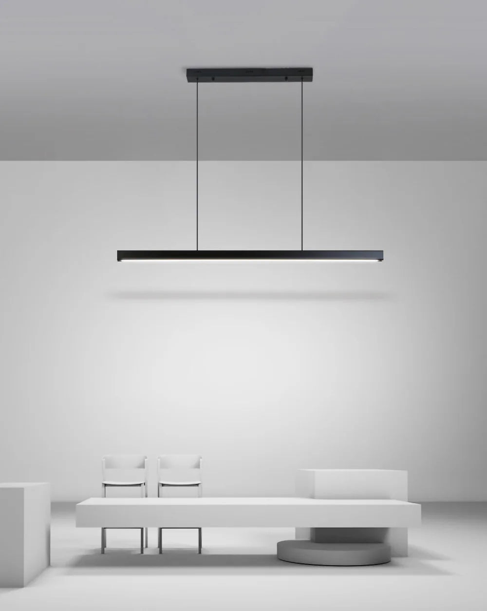 Suspension linéaire en bois et métal design moderne