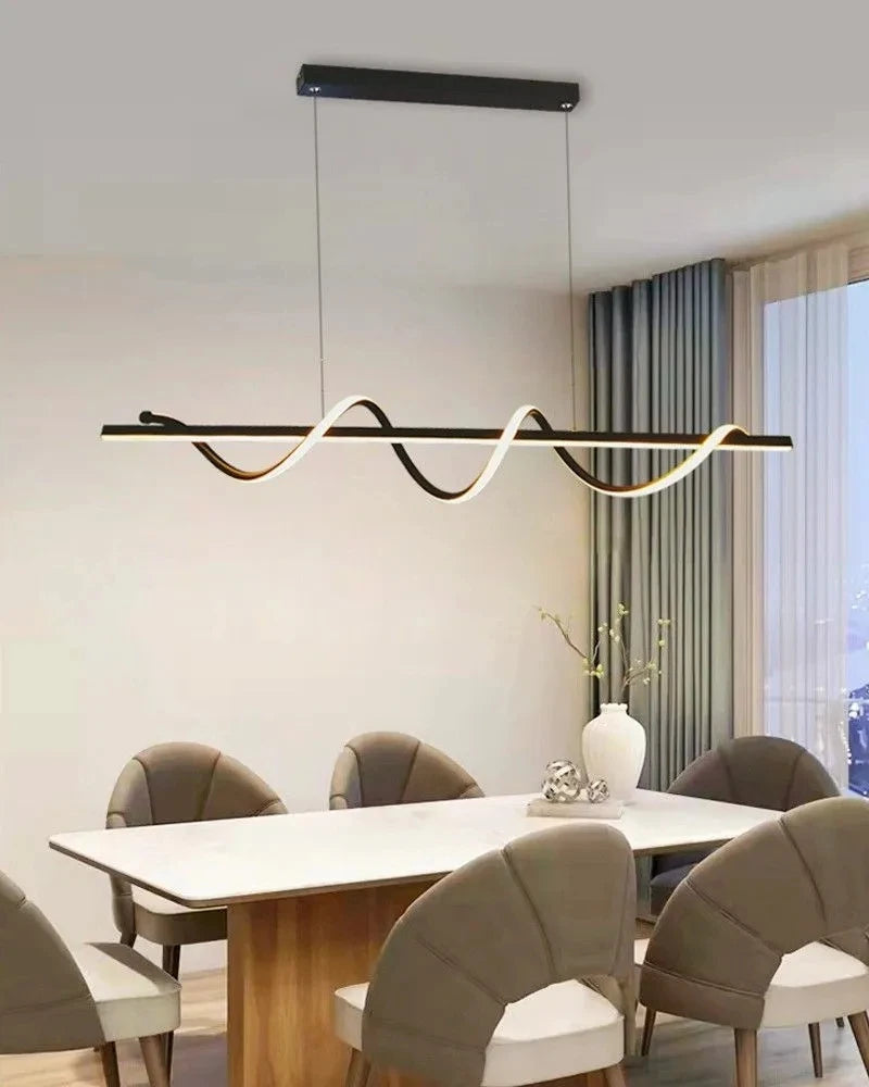 Suspension vague et barre linéaire en métal design moderne