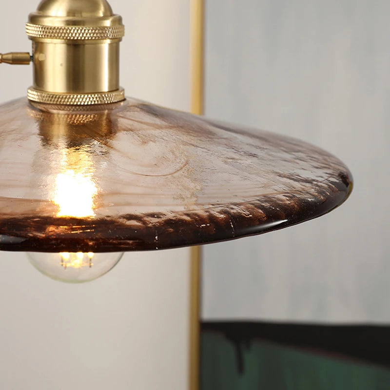 Suspension cône en verre design vintage