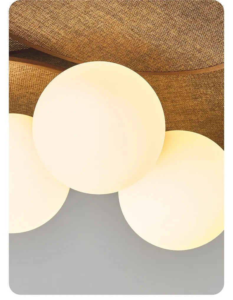 Suspension fleur en bois et métal design moderne