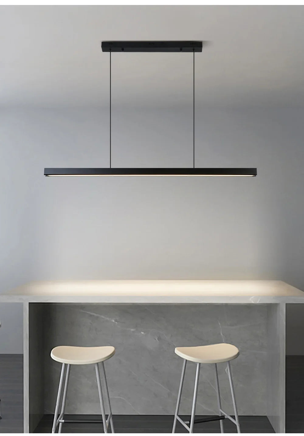 Suspension linéaire en bois et métal design moderne