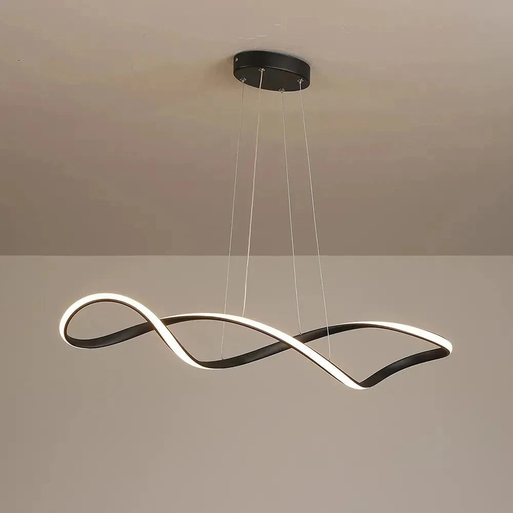 Suspension vague forme linéaire en métal design classique