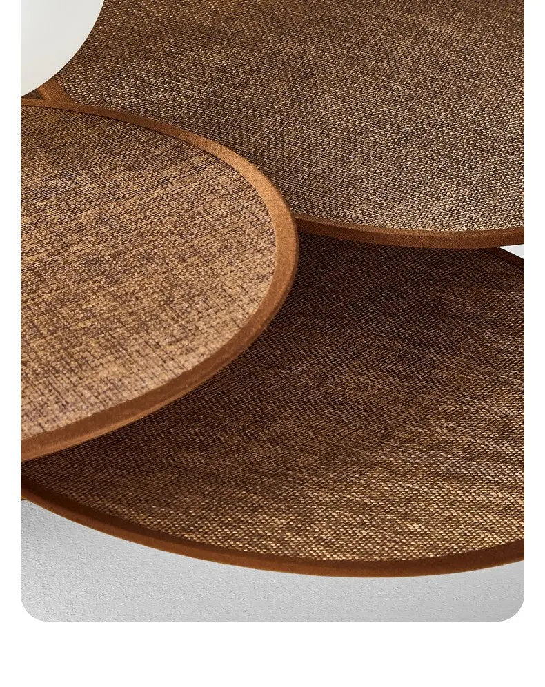 Suspension fleur en bois et métal design moderne