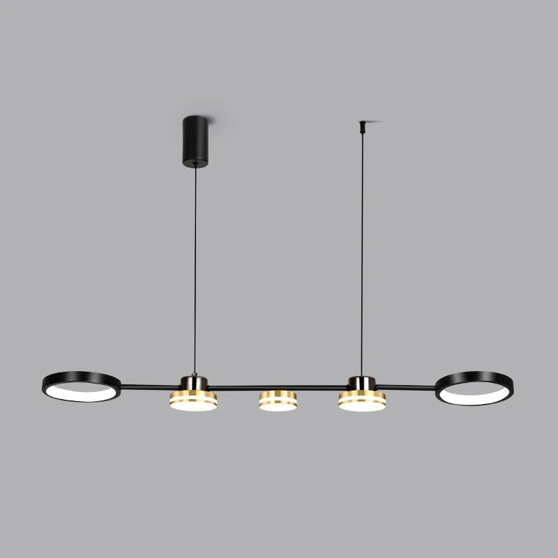 Suspension linéaire avec cercles en métal design moderne