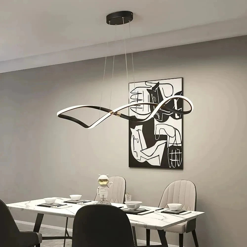 Suspension vague forme linéaire en métal design classique