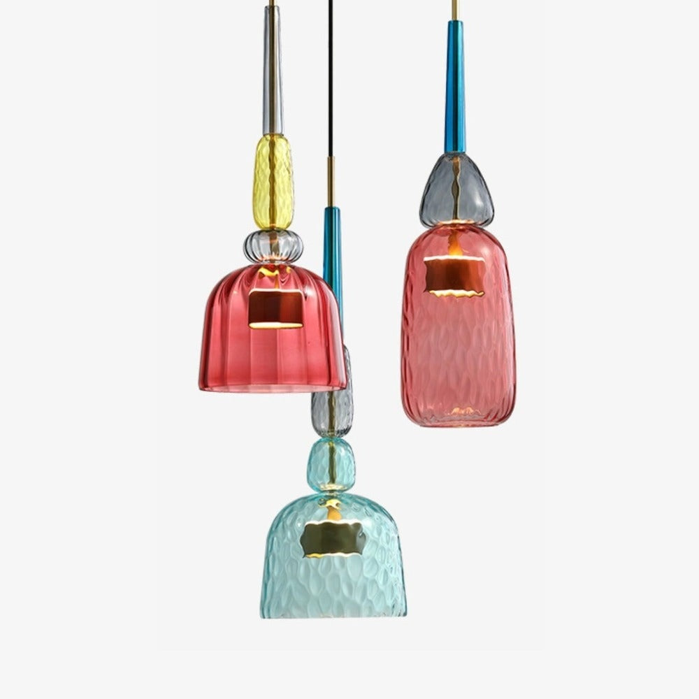 Suspension LED Verre Coloré Design - vue principale
