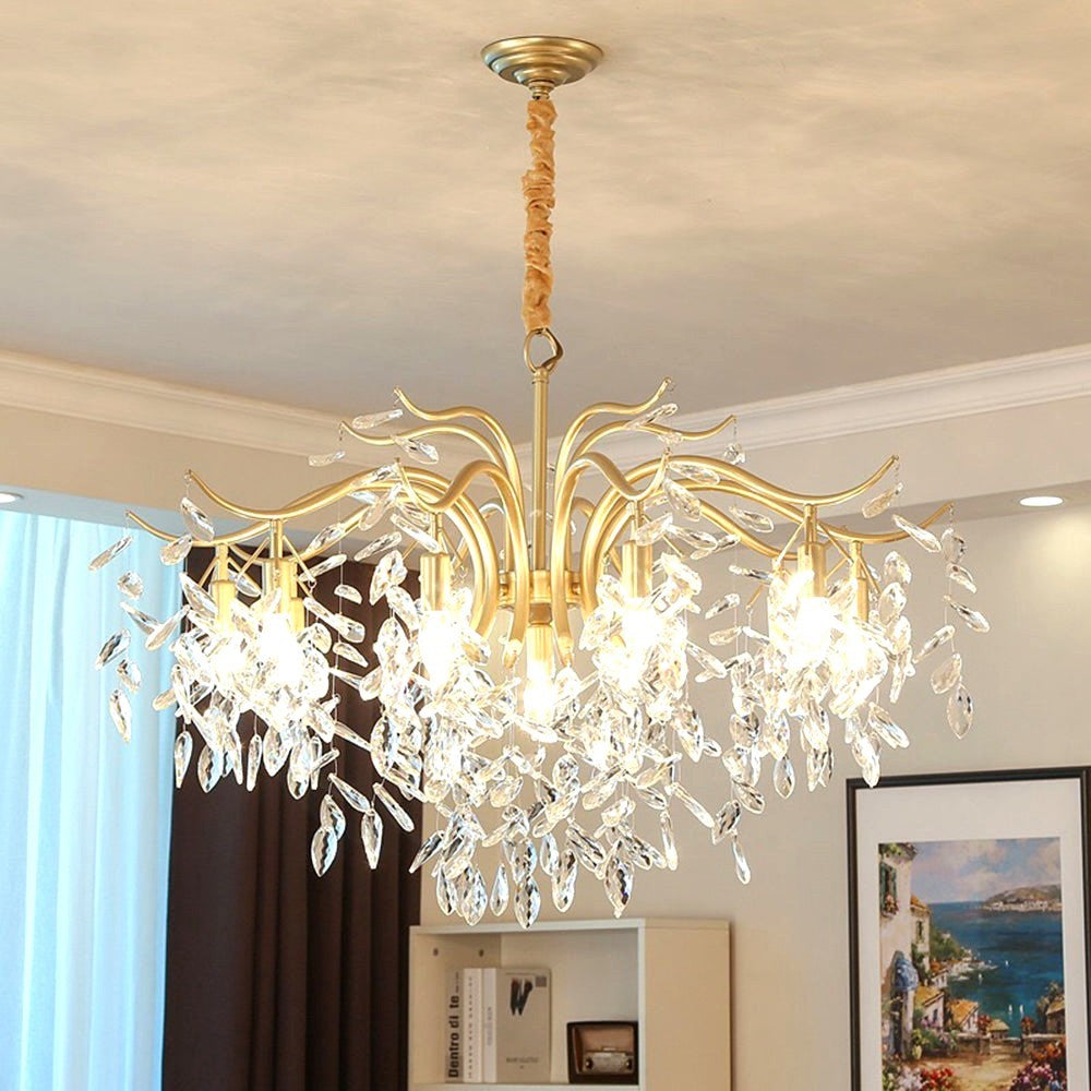 Kristy Suspension Multi Luxueux, Cristal/Cuivre, Noir/Or, Salon