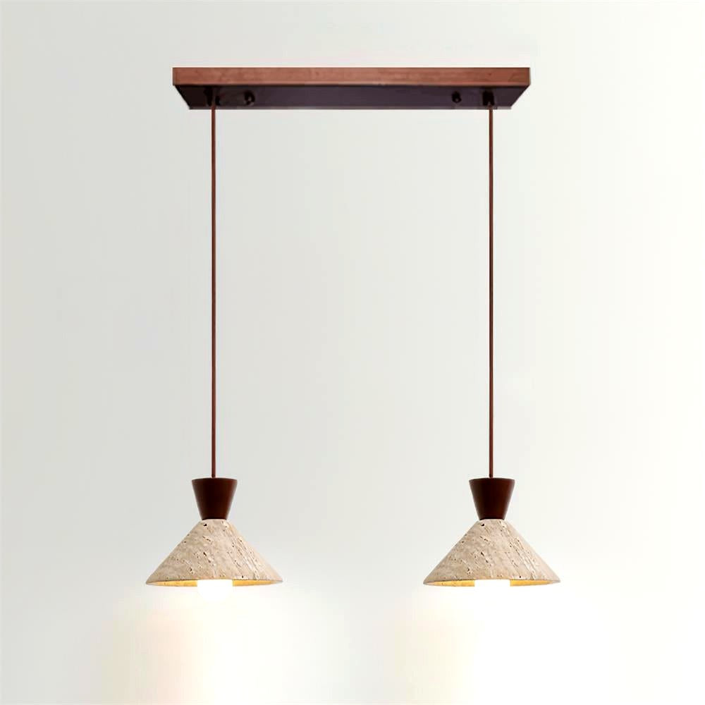 Ritta Suspension Travertin Forme Chapeau