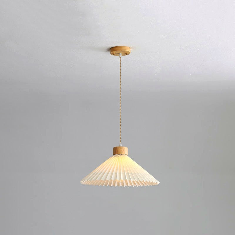 Suspension Cluster Plissée en Bois et PVC