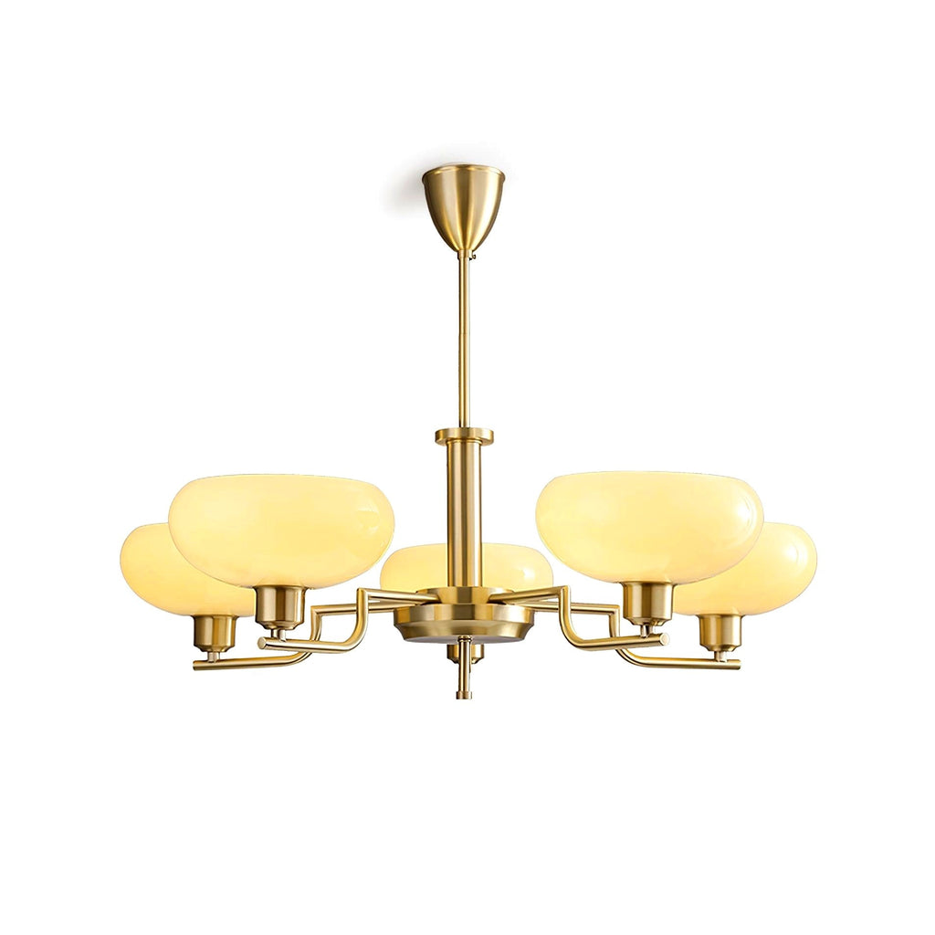 Lustra Suspension en Verre Globe Cadre en Laiton
