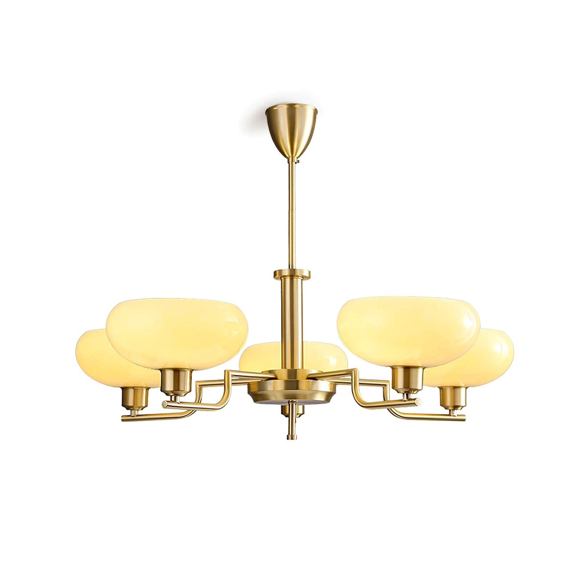 Lustra Suspension en Verre Globe Cadre en Laiton