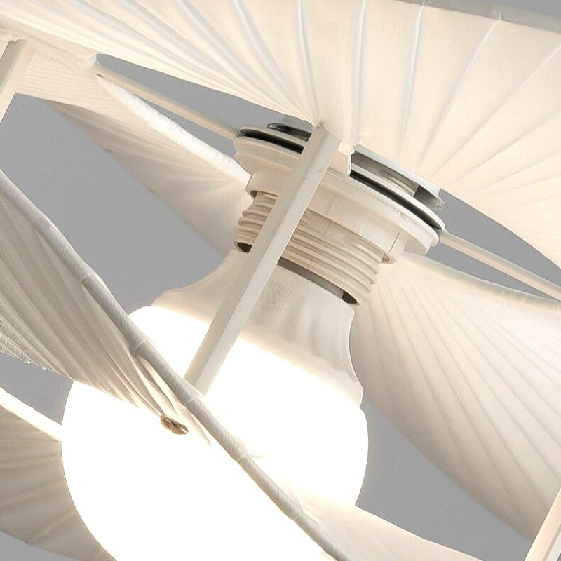 Saku Moderne LED Suspension Métal Tissu Salon