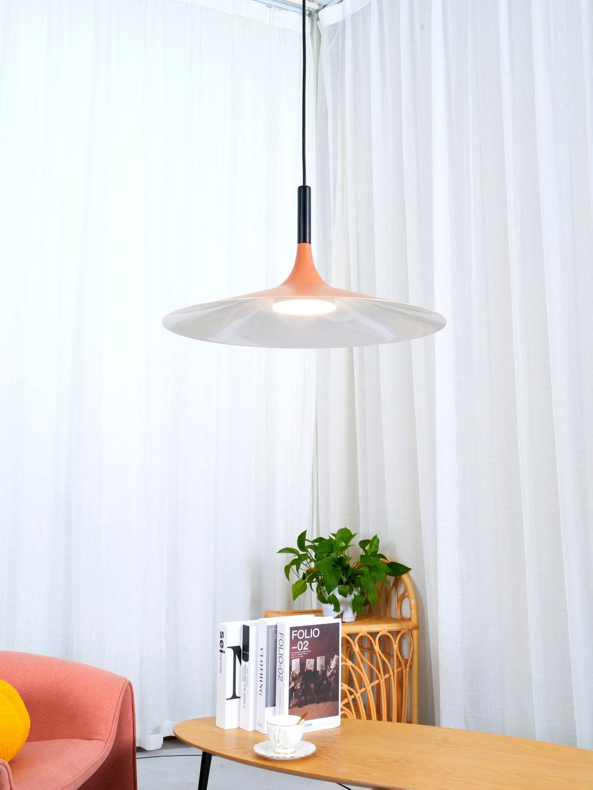 Lustra Suspension Lampe Disque Plat en Aluminium