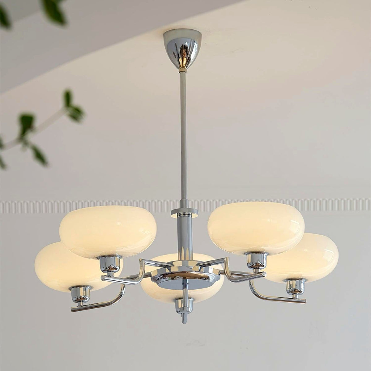 Lustra Suspension en Verre Globe Cadre en Laiton