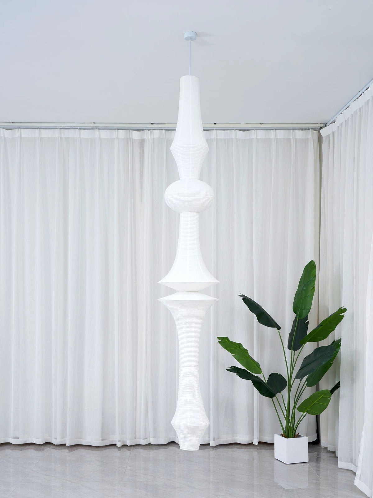 Lustra Suspension Luminaire Papier Washi E pour Salon