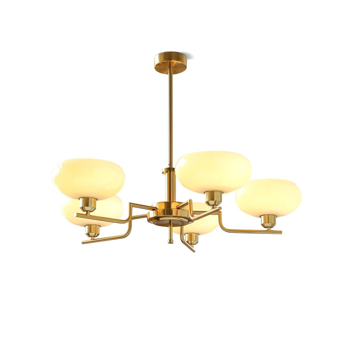 Lustra Suspension en Verre Globe Cadre en Laiton