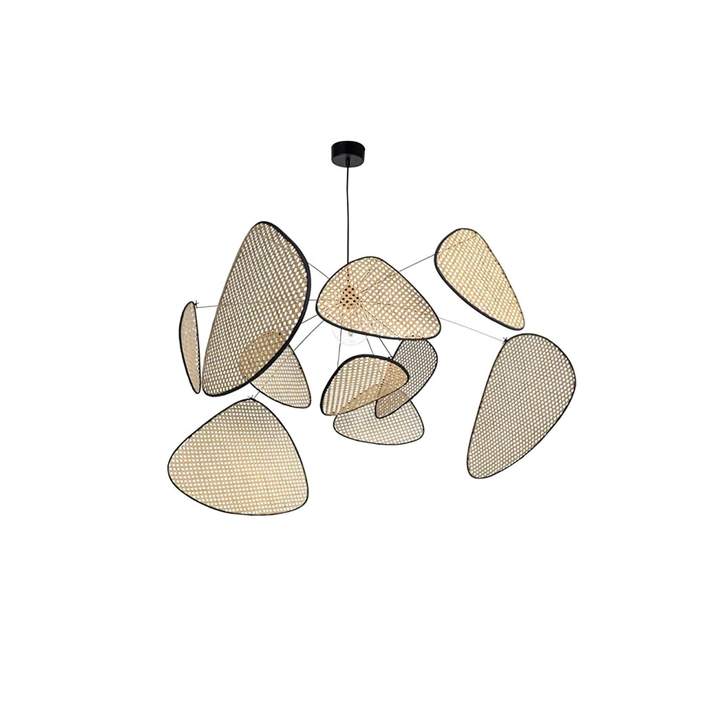 Lustra Lustre Écran Cannage Suspension Rétro