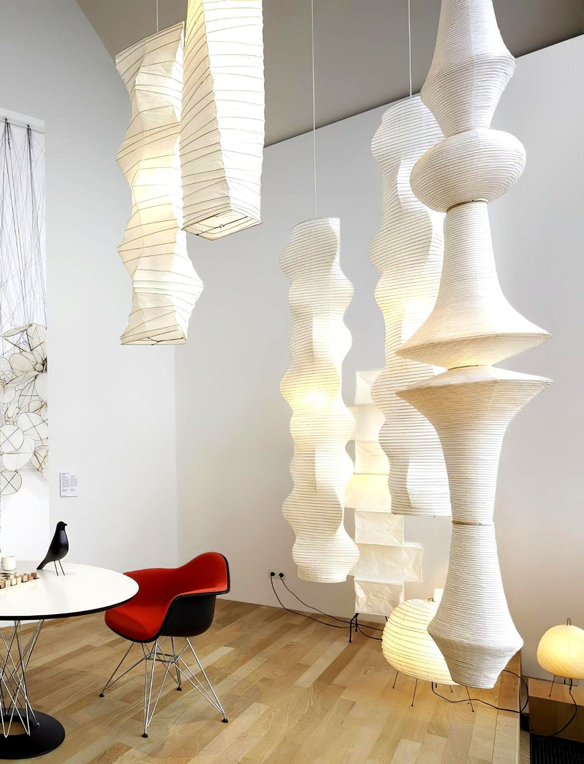 Lustra Suspension Luminaire Papier Washi E pour Salon
