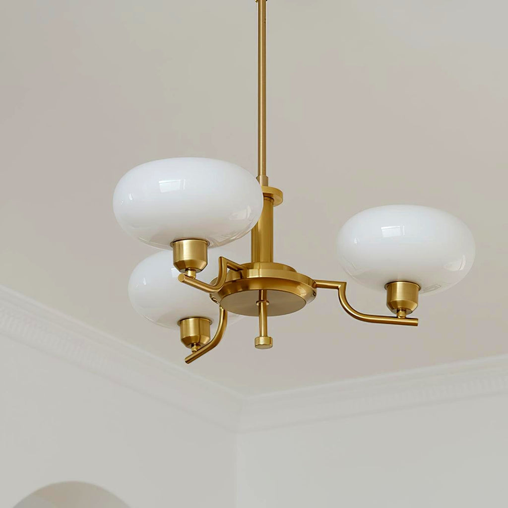 Lustra Suspension en Verre Globe Cadre en Laiton