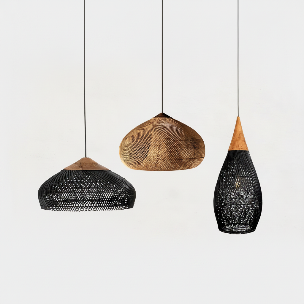 Evelyn Suspension en Rotin Tressé pour Salon