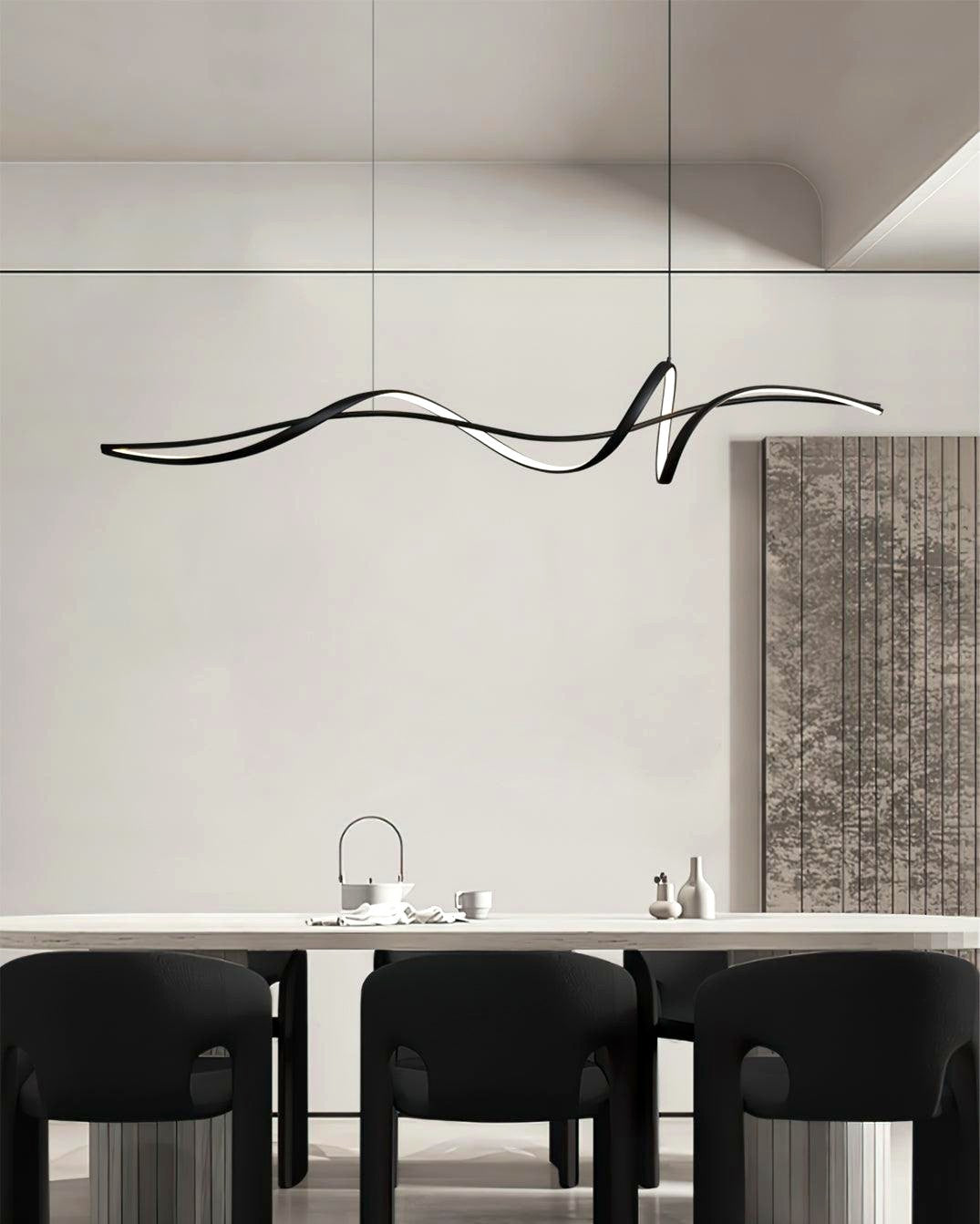 Aveline Suspension moderne LED Wave noire