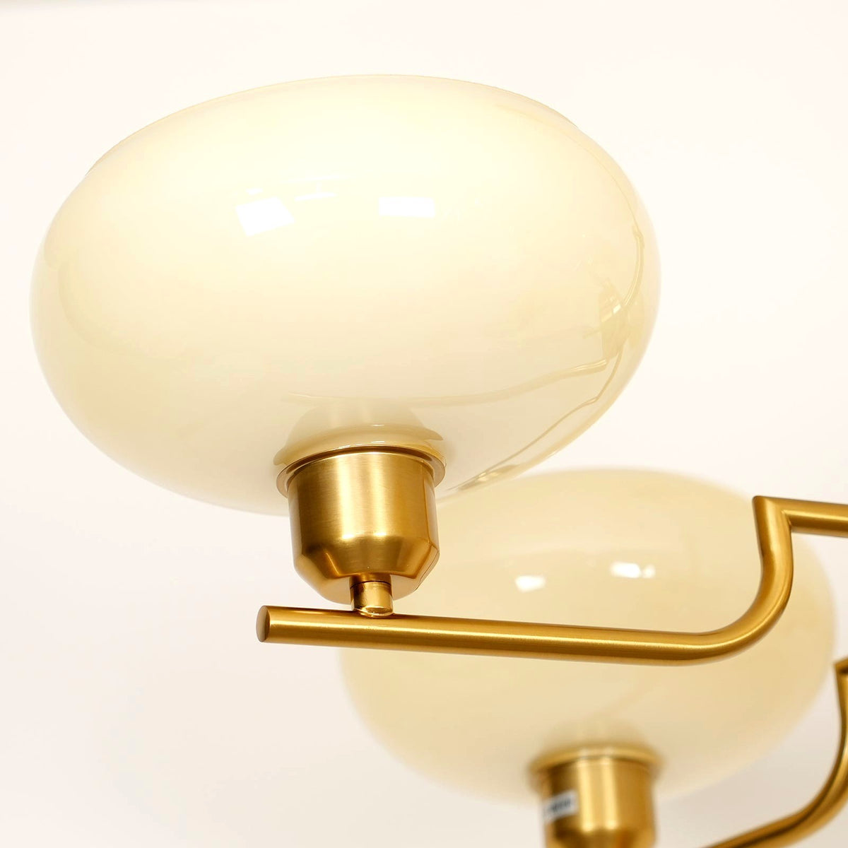 Lustra Suspension en Verre Globe Cadre en Laiton