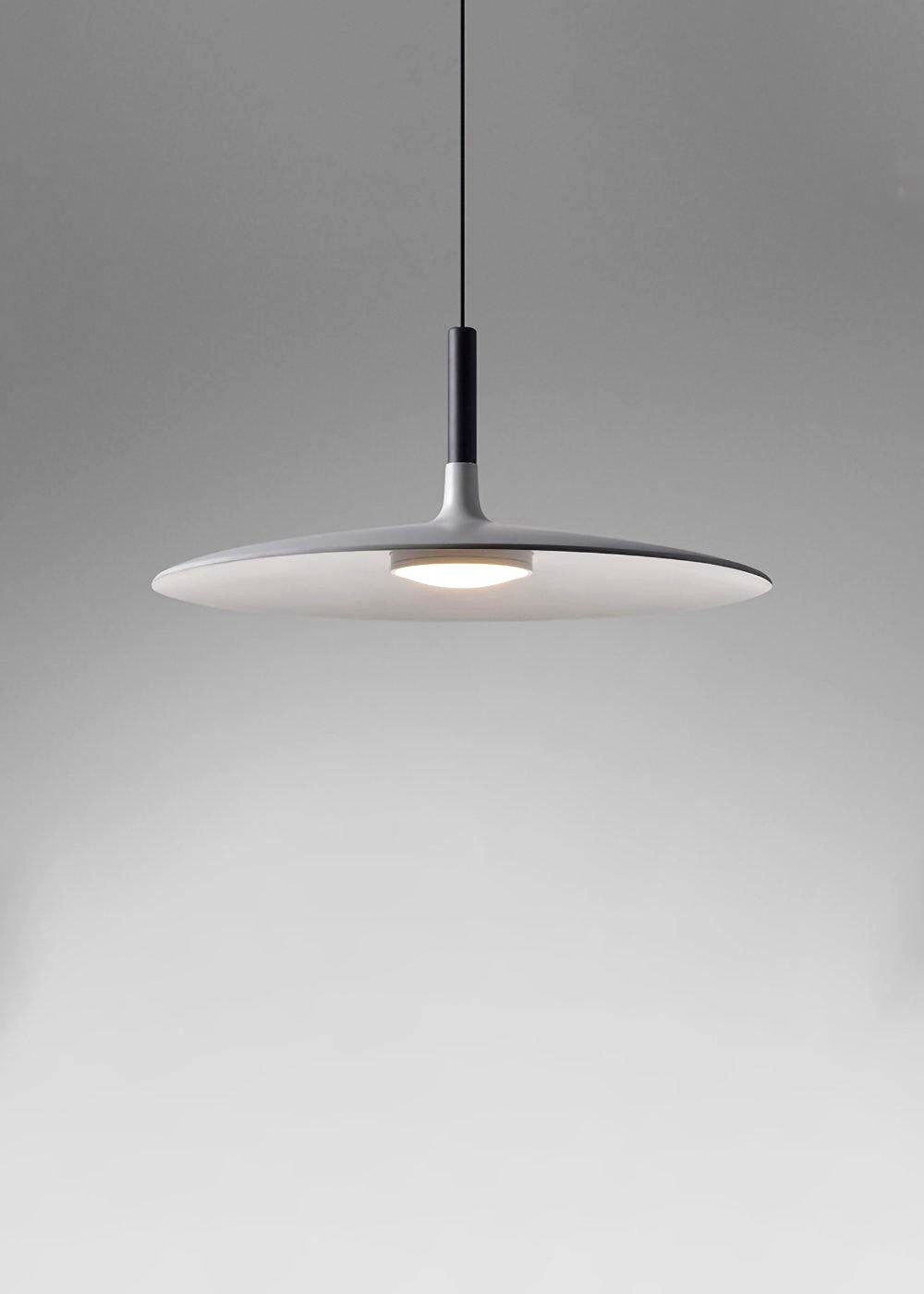 Lustra Suspension Lampe Disque Plat en Aluminium