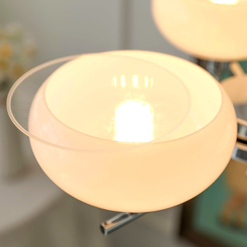 Lustra Suspension en Verre Globe Cadre en Laiton