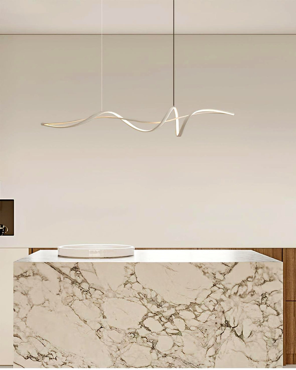 Aveline Suspension moderne LED Wave noire