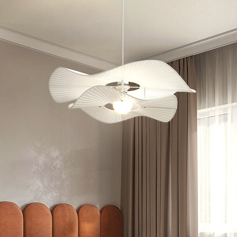 Saku Moderne LED Suspension Métal Tissu Salon
