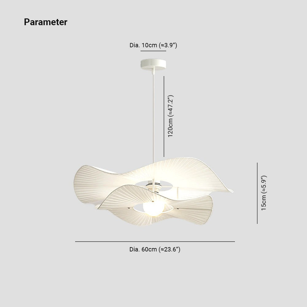 Saku Moderne LED Suspension Métal Tissu Salon
