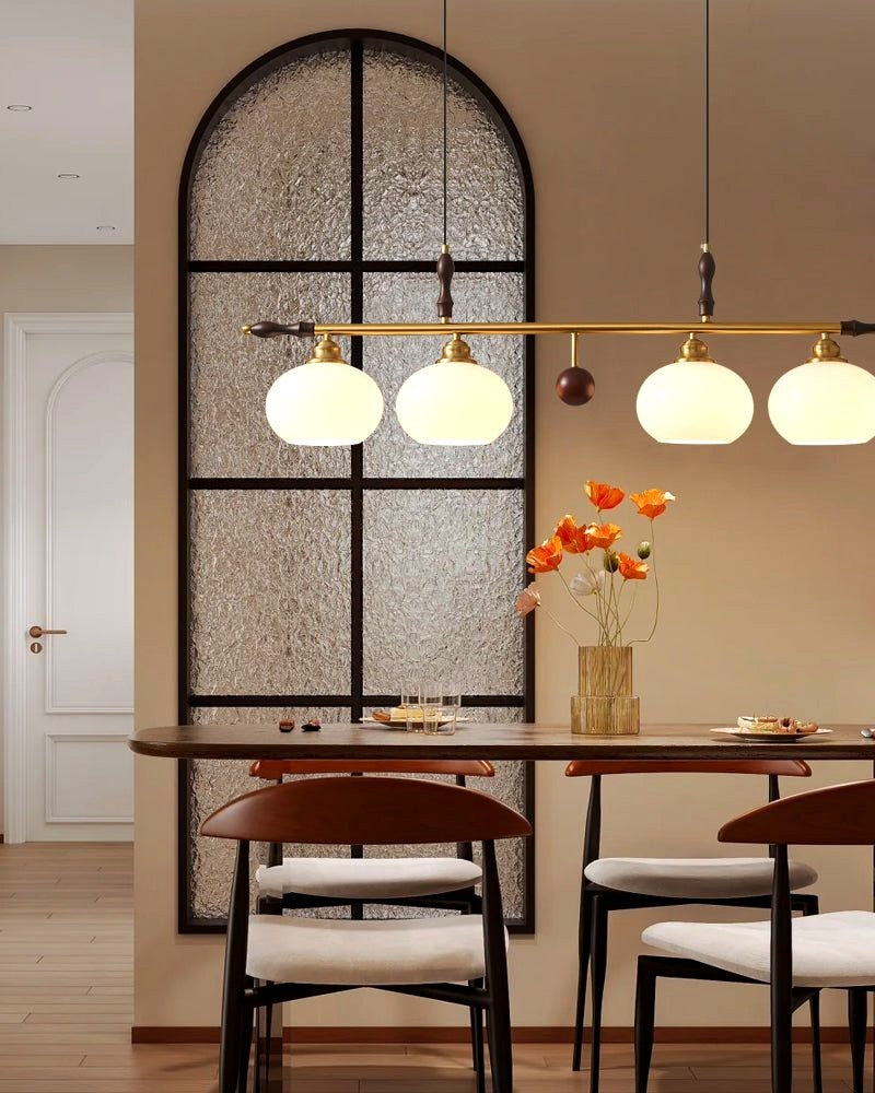 Sylvara Suspension en Bois et Verre Premium