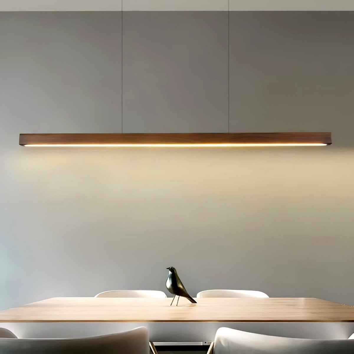 Elowen Suspension linéaire minimaliste en bois