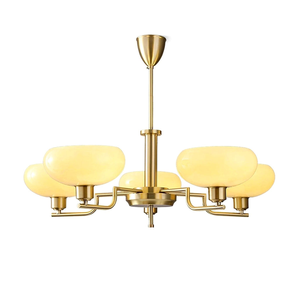 Lustra Suspension en Verre Globe Cadre en Laiton
