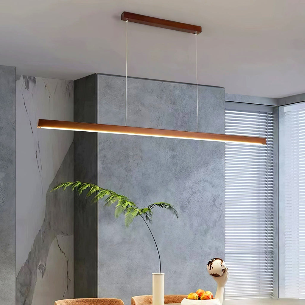 Elowen Suspension linéaire minimaliste en bois