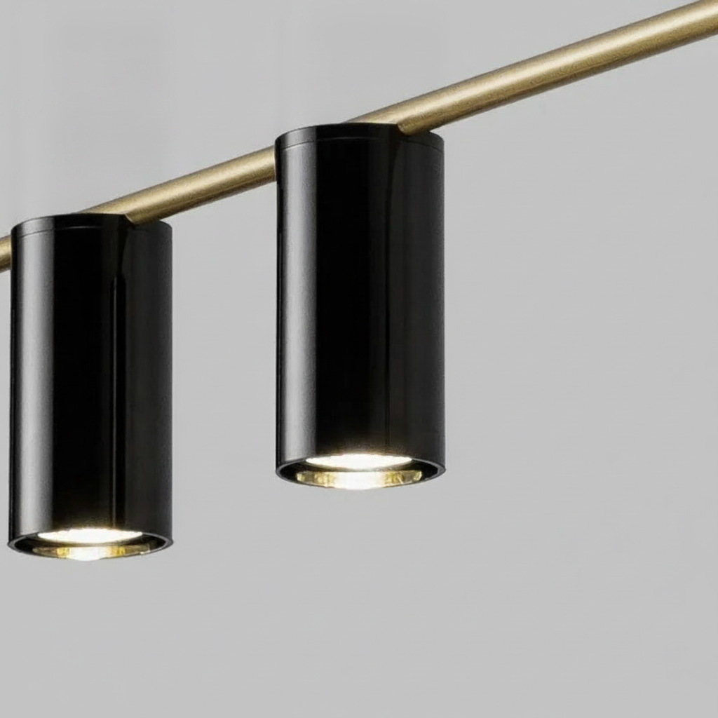 Suspension linéaire avec spots en métal design moderne