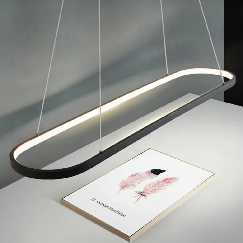 Suspension ovale en métal design moderne