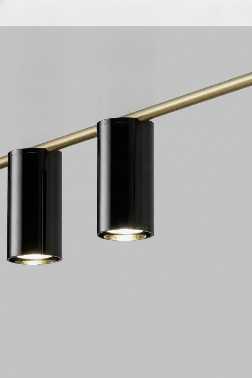 Suspension linéaire avec spots en métal design moderne