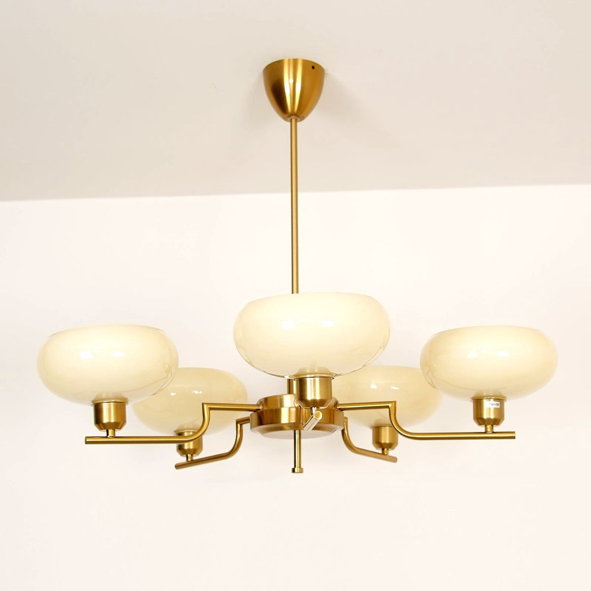 Lustra Suspension en Verre Globe Cadre en Laiton