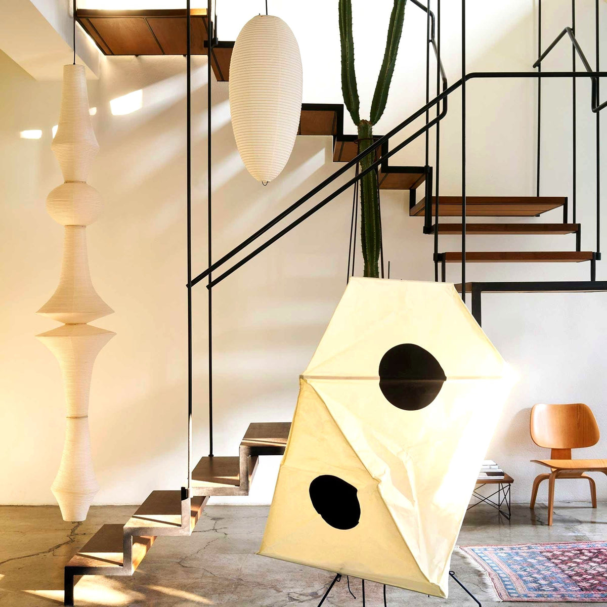 Lustra Suspension Luminaire Papier Washi E pour Salon