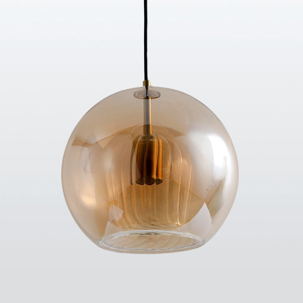 June Suspension Bulle Nordique Verre Transparent/Doré Salon/Chambre