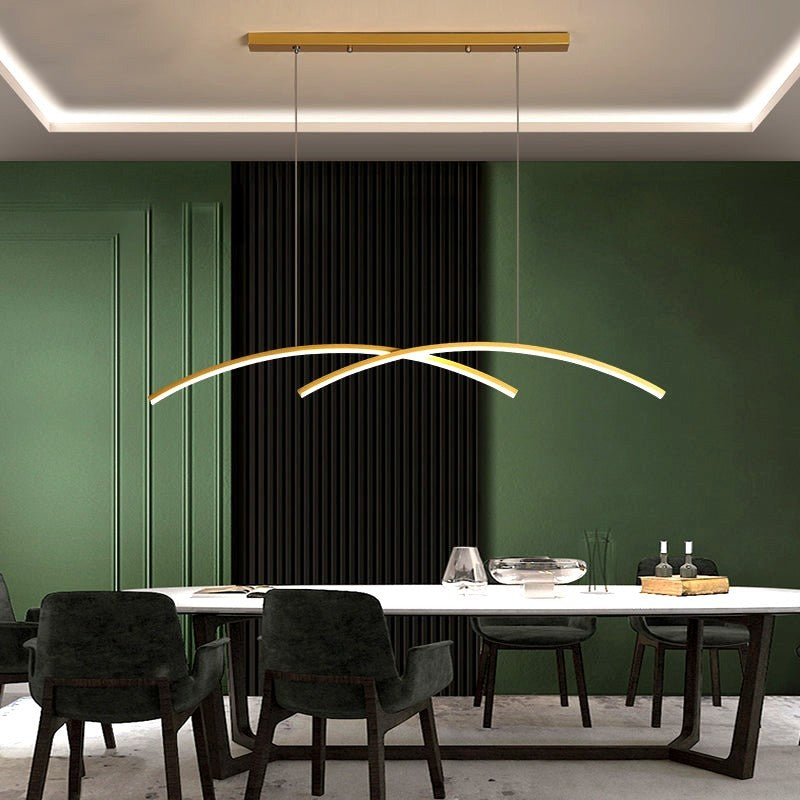 Arisha Luminaires Suspension Lineaire Minimaliste En Aluminium Pour La Cuisine Ou Salon