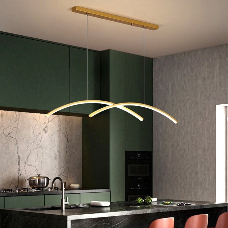 Arisha Luminaires Suspension Lineaire Minimaliste En Aluminium Pour La Cuisine Ou Salon