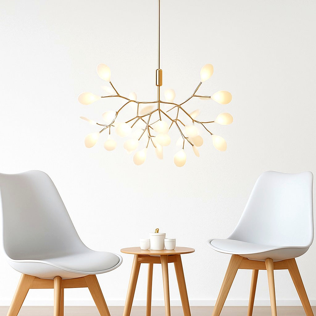 Suspension LED Arbre Lumineux Cuivré ou Noir - vue rapprochée