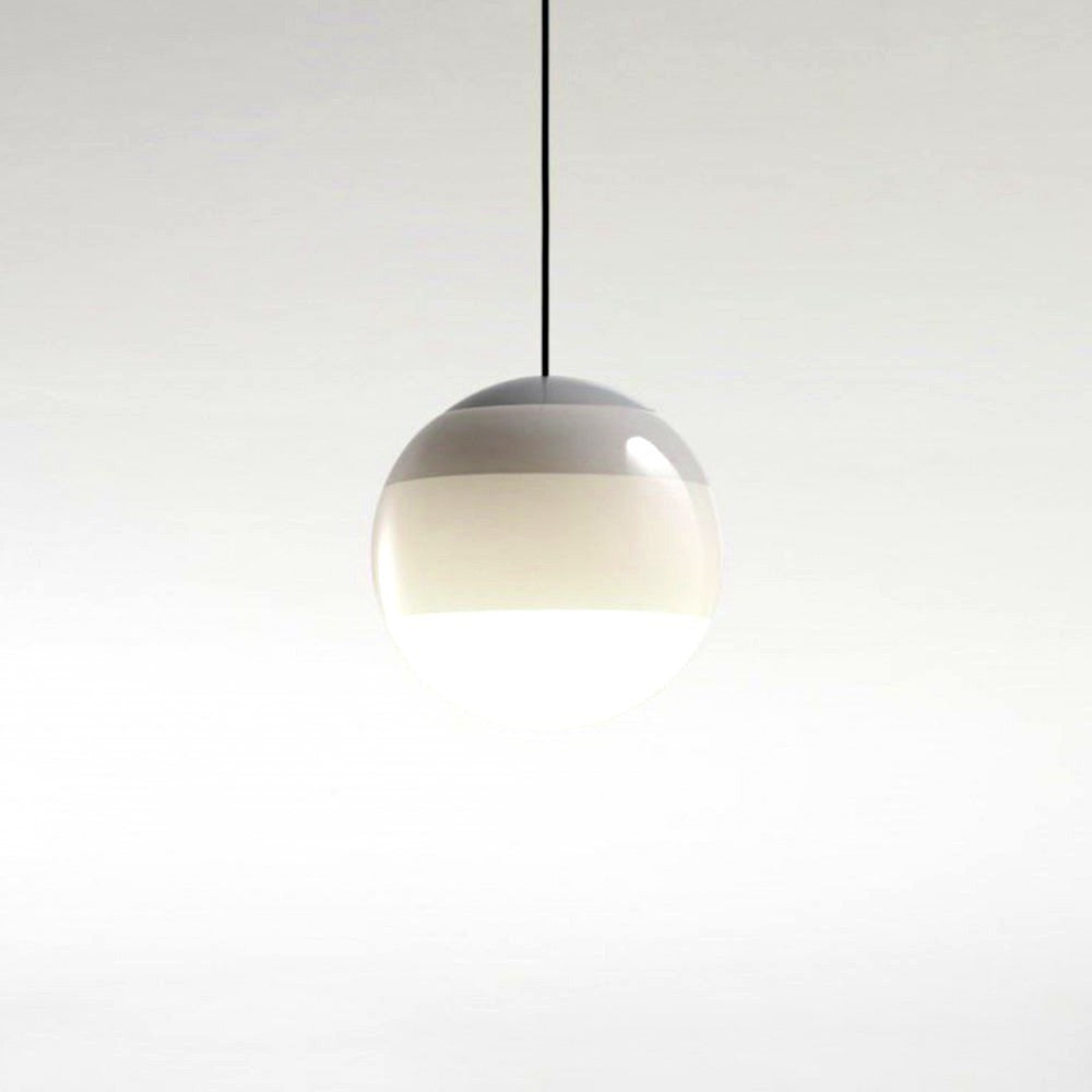 Suspension Luminaire Bulle en Verre et Métal Coloré