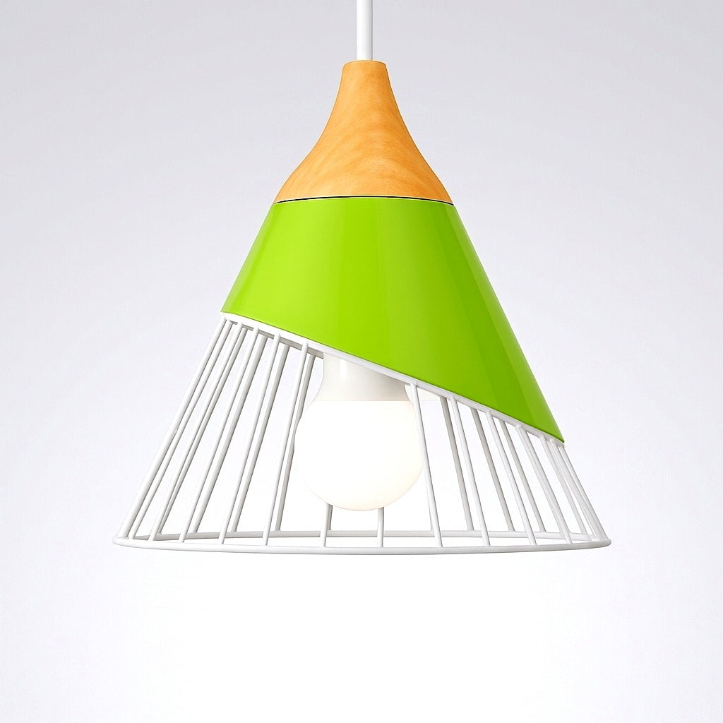 Suspension Métal et Bois Nordique Formes Géométriques - vue de dessous