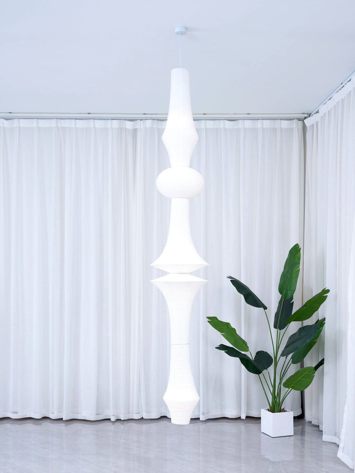 Lustra Suspension Luminaire Papier Washi E pour Salon
